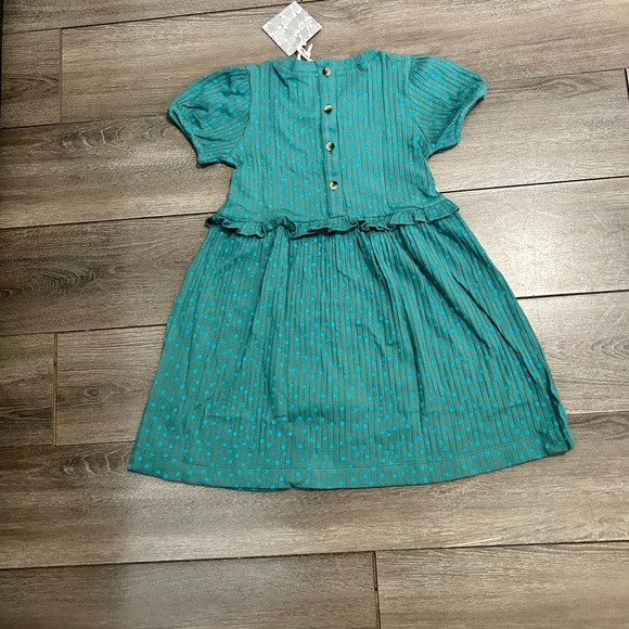 NWT Kate Quinn Girl Blue Green Polka Dot Dress Size 5 - Picture 3 of 3